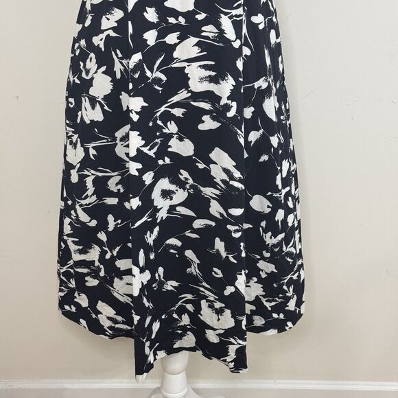 Jason Wu Collective Floral Collard Midi Dress Size 12 Black & White Pockets - Picture 12 of 14